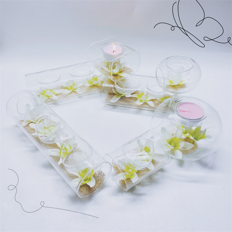 Square Glass Candle Holders