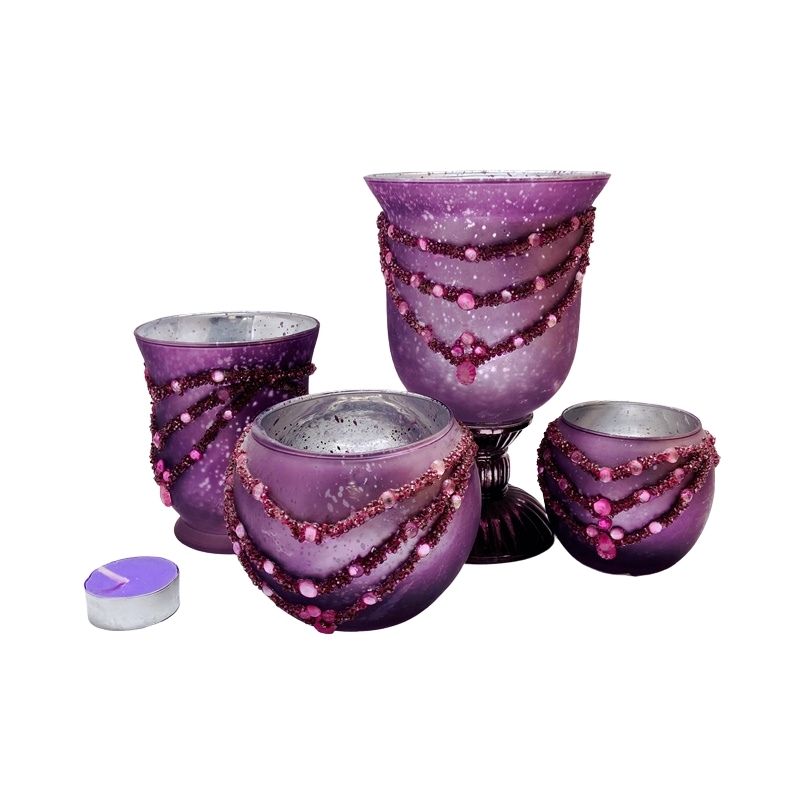 Glass Candle Holder Set