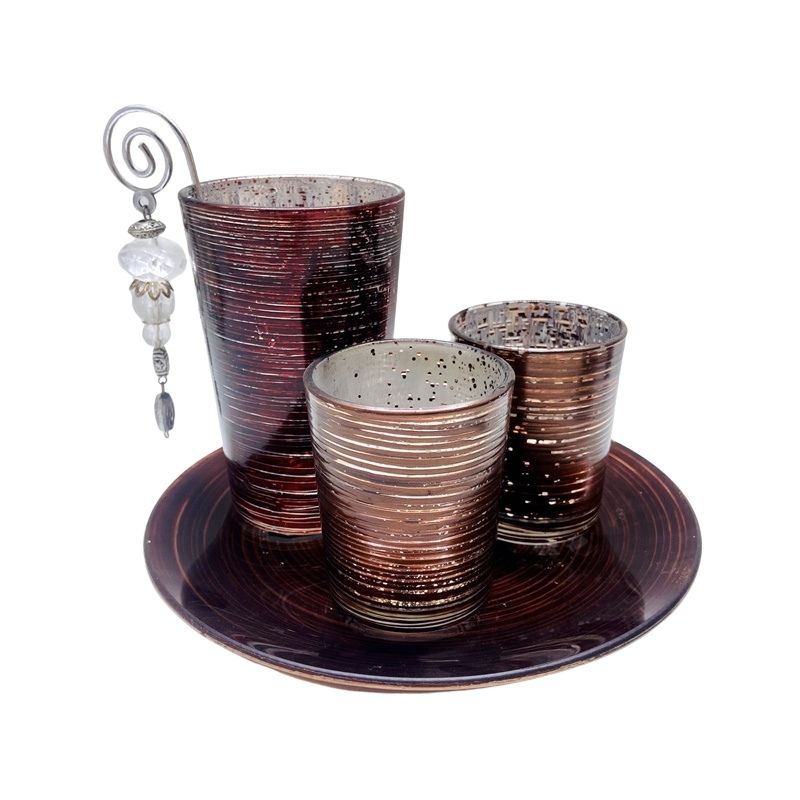 Glass Candle Holder Set