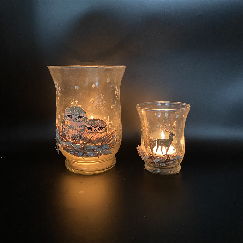 Dekorative lysestager i glas