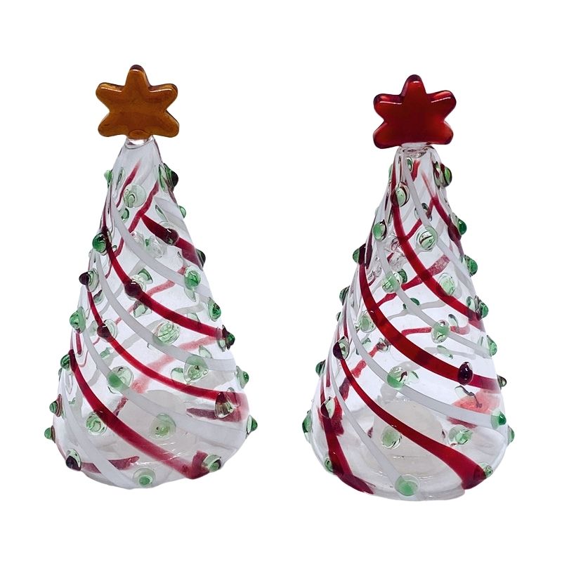 small glass christmas trees