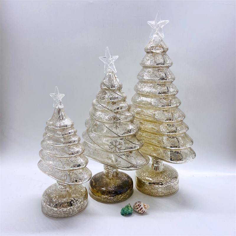 light up glass christmas tree