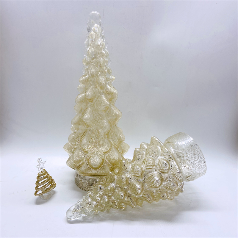 light up glass christmas tree