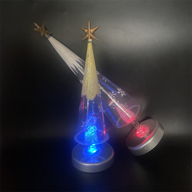 light up glass christmas tree