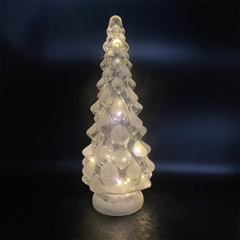 arbol de navidad de cristal transparente