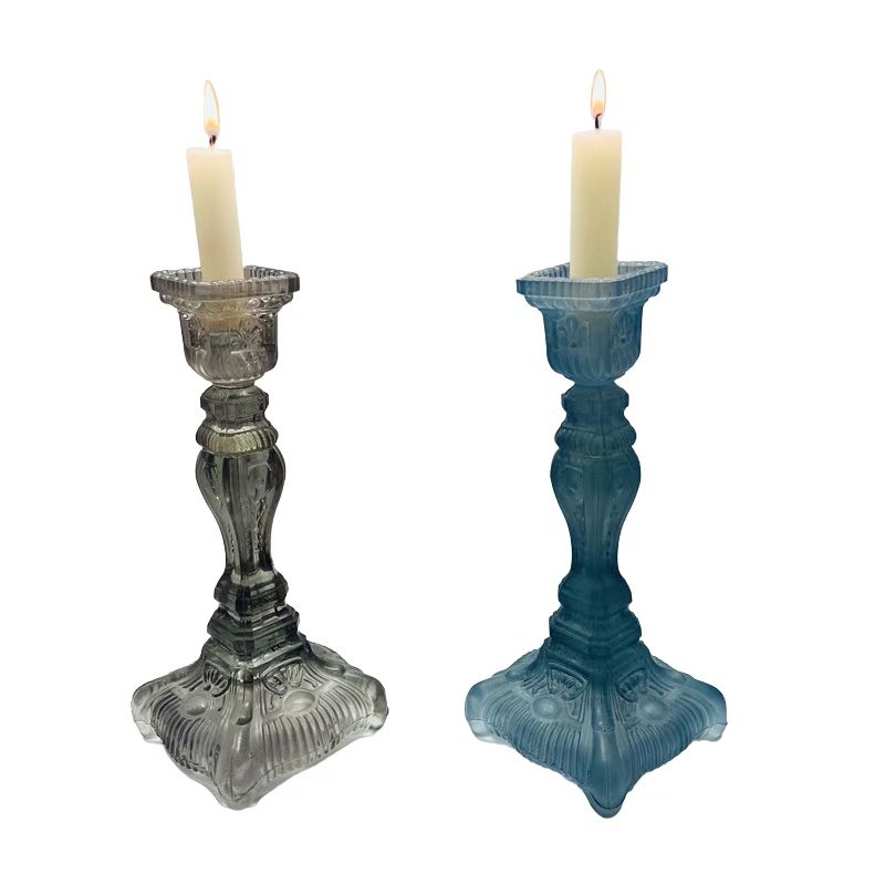 Glass Candle Holder Set